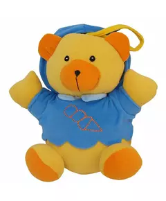 Lichtbruine Teddybeer met Blauw - Pluche Speelgoed