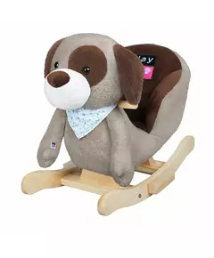 Hobbelpaard Hond Grijs-bruin met Melodie - Speelgoed