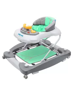 2-in-1 Loopstoel met Schommelfunctie en Siliconen Wielen