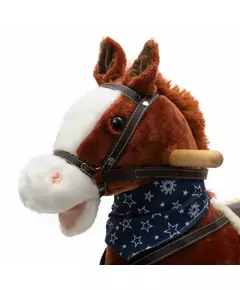 Hobbelpaard Pluche Bruin met Witte Bles en Zadel
