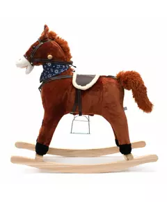 Hobbelpaard Pluche Bruin met Witte Bles en Zadel