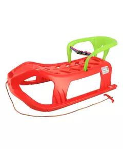 Rode Sneeuwslee met Rugleuning en Veiligheidsriem