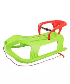 Groene  kinderslee met rode zitting, trekkoord en rem