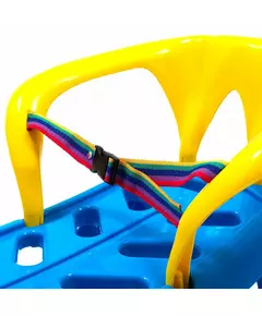 Groene  kinderslee met rode zitting, trekkoord en rem