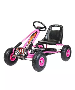 Go-kart Roze met Zwart & Oranje - Ergonomische Skelter