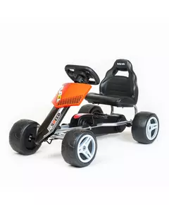 Go-kart Trapauto met Ergonomisch Zitje - Zilver Oranje