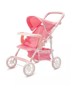 Roze Poppenwagen met Stippen en Veiligheidsstang