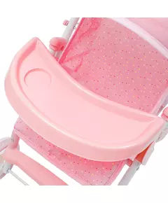 Roze Poppenwagen met Stippen en Veiligheidsstang