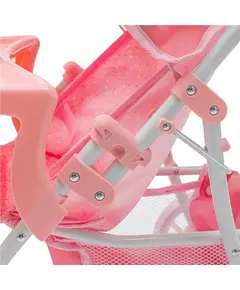 Roze Poppenwagen met Stippen en Veiligheidsstang