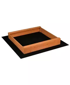 Houten zandbak met luifel - 120x120 cm - Geel en wit