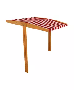 Houten zandbak 120x120 cm met luifel rood/wit - Tuinspel