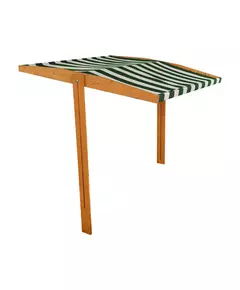 Houten zandbak 120x120 cm Groen/Wit met luifel - Buiten
