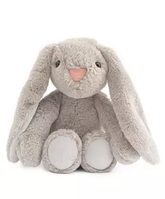 Lichtgrijs pluche konijn - Zachte knuffel voor baby