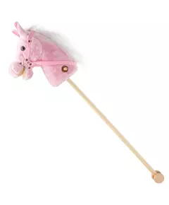 Rosie Pluche Roze Stokpaard met Wielen en Geluid