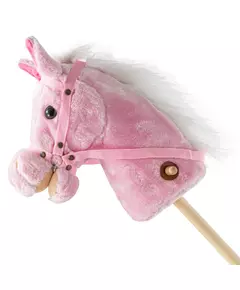 Rosie Pluche Roze Stokpaard met Wielen en Geluid
