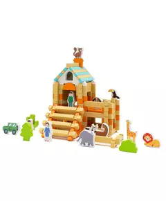 Houten Bouwset - Kleurrijk Dierenhuis
