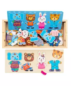 Montessori Houten Dierenpuzzel - Kleurrijk Speelgoed