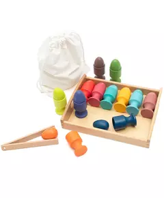 Montessori Houten Speelgoedset - Kleurige accessoires