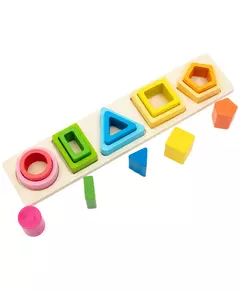 Montessori Houten Sorteerbord - Kleuren & Vormen Puzzel