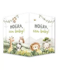 Geboorteaankondiging Hoera een Baby Jungle – Raambord