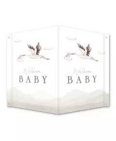 Raambord Welkom Baby Ooievaar – Geboorteaankondiging
