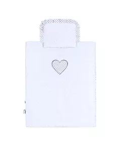 Dekbed en kussenset - Minky stippenpatroon - Babydeken