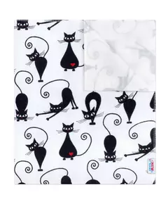 Flanellen Waterdichte Verschoonmat met Zwarte Katten