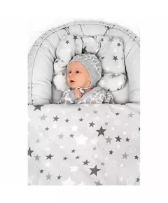 Luxe Babynestje Sterrenpatroon Grijs met Dekentje