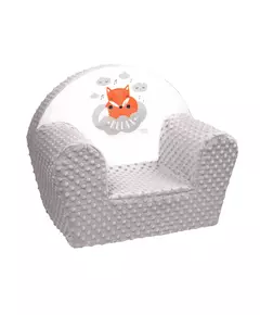 Kinderfauteuil - Grijs Minky - Vrolijke Vos