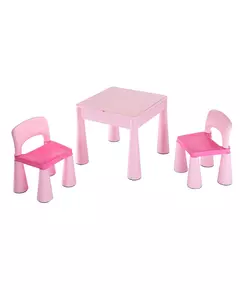 Kindersetje Roze Tafel met 2 Stoelen en Opbergfunctie