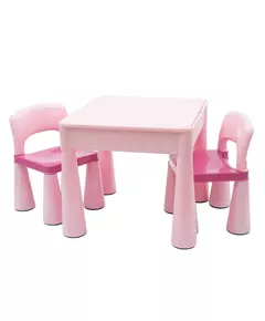 Kindersetje Roze Tafel met 2 Stoelen en Opbergfunctie
