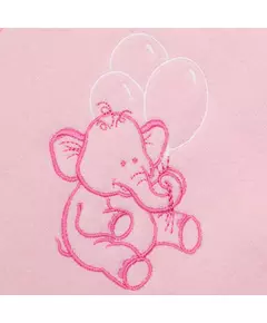Roze geborduurde babyhanddoek met capuchon 100x100 cm