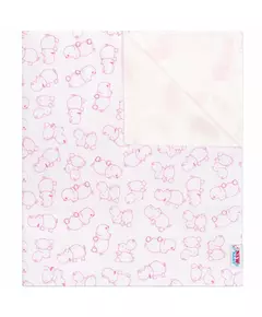 Flanel Pad - Roze Nijlpaarden - Hydrofiele luier