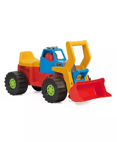 Loopauto graafmachine - blauw bouwvoertuig 74 cm