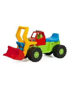 Loopauto graafmachine - blauw bouwvoertuig 74 cm