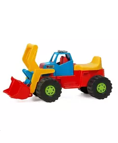 Loopauto graafmachine - blauw bouwvoertuig 74 cm