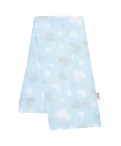 Hydrofiele Doek Lichtblauw met Hartjes Print 100% Katoen