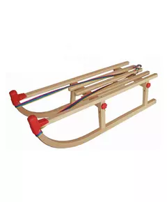 Opvouwbare houten slee 100 cm met trekkoord en glijders