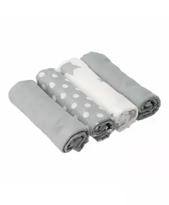 Katoenen Luiers met Stippen en Sterren - 4 Stuks