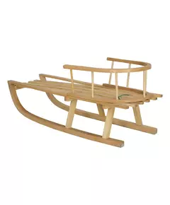Houten slee 90 cm met rugleuning en trekkoord - beuken