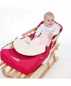 Houten slee 90 cm met rugleuning en trekkoord - beuken