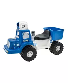 Politie loopauto met bellenblaas - 70 cm blauw