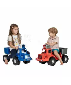 Politie loopauto met bellenblaas - 70 cm blauw