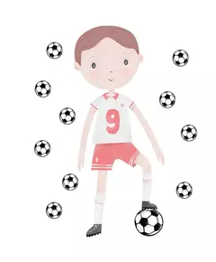 Voetballer muurstickers - 85 x 60 cm - kinderkamer