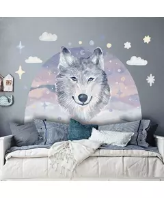Wolf muurstickers - 90 x 70 cm - Kinderkamer decoratie