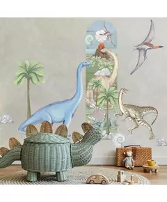 Groeimeter muursticker dino 42 x 147 cm voor kinderkamer