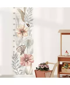 Muursticker groeimeter bloemen -Wanddecoratie