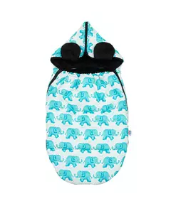 Winter voetenzak buggy - Blauw met capuchon & fleece