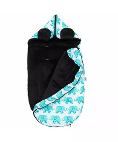Winter voetenzak buggy - Blauw met capuchon & fleece
