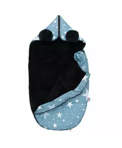 Voetenzak Blauw - Universele fleece met capuchon